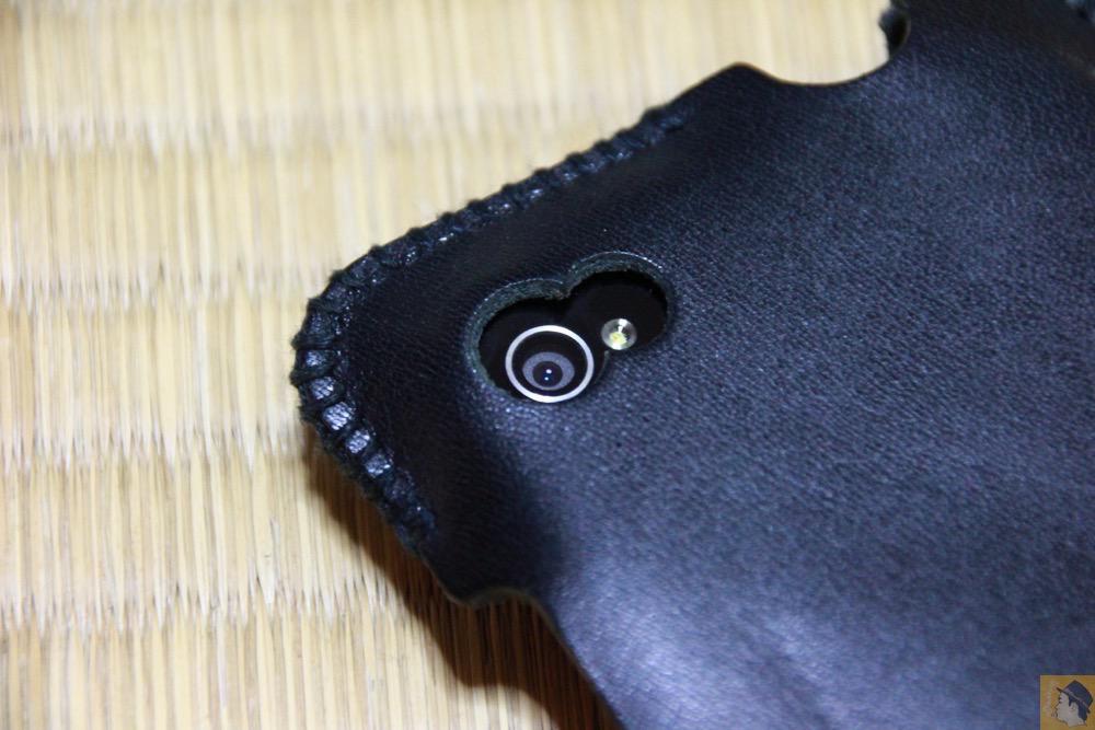カメラ穴 - 使用期間は少なかったabicase（アビケース）/ abicase cawa シンプルジャケット ヌメ革 ブラック / iPhone 4S